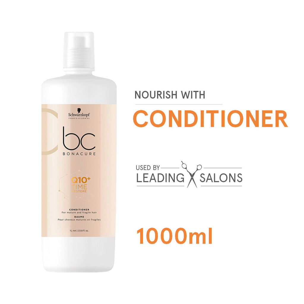 Schwarzkopf Professional Bc Time Restore Conditioner Q10+ For Mature Hair - 1000 ml