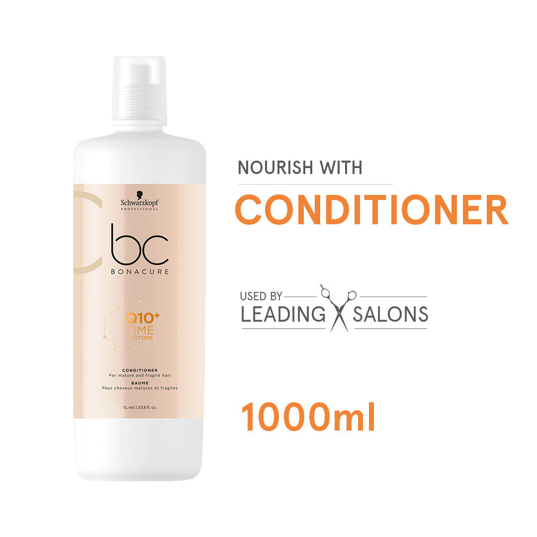 Schwarzkopf Professional Bc Time Restore Conditioner Q10+ For Mature Hair - 1000 ml