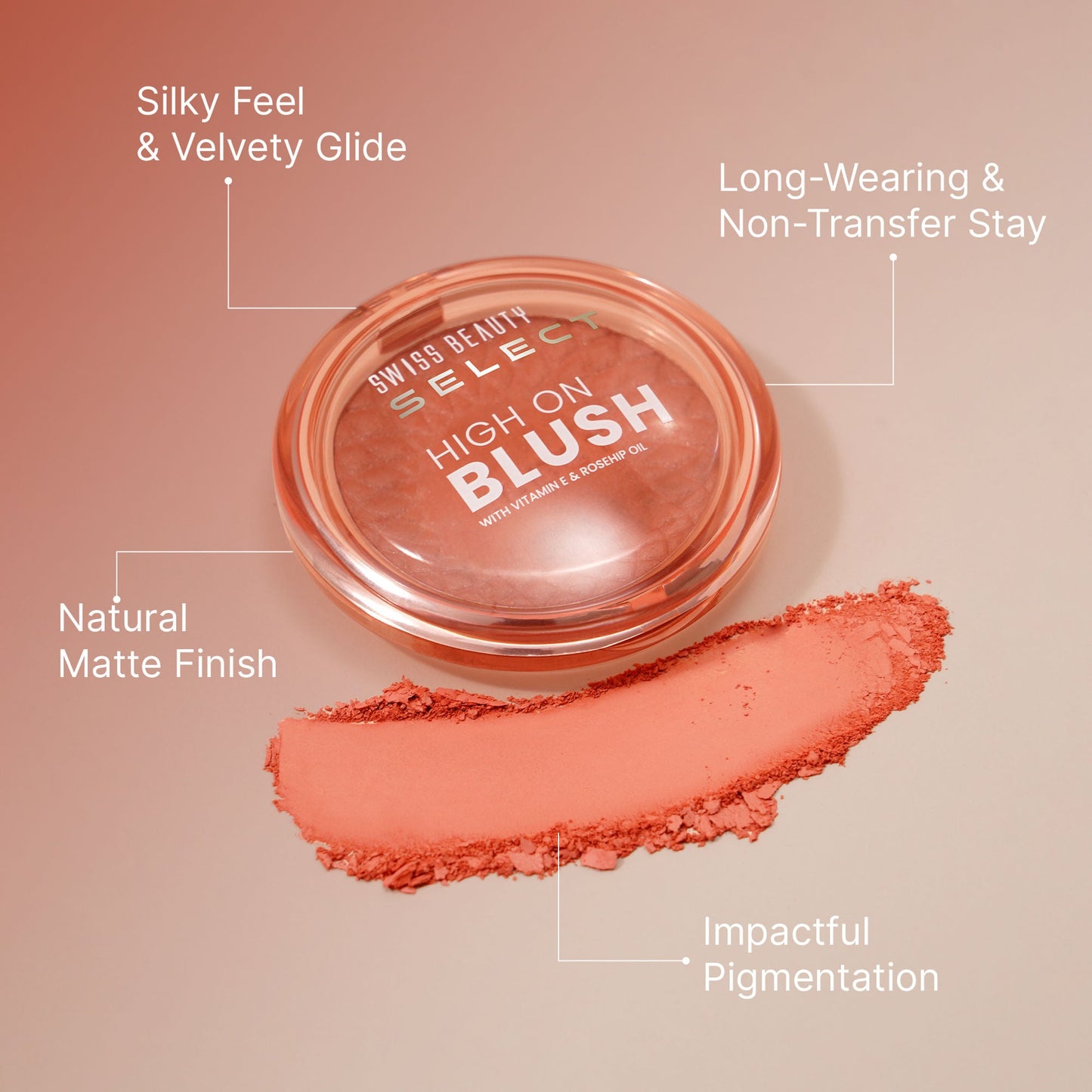Swiss Beauty Select High On Blush - Soft Pink