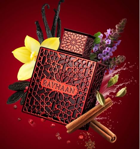 RAYHAAN Crimson Eau de Parfum Spray for Unisex –Luxury Arabian Perfume, Long Lasting EDP Fragrance, Premium Designer Red Bottle Scent, Rich Oriental Aroma for Men & Women