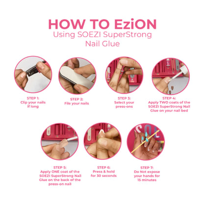 SOEZI Oh La La Reusable Press On Nails - Application Kit