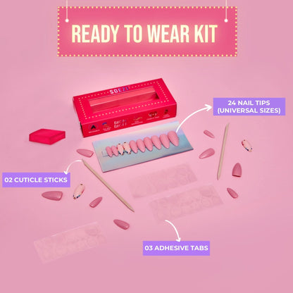 SOEZI Colorful And Confused Reusable Press On Nails - Ready To Wear Kit