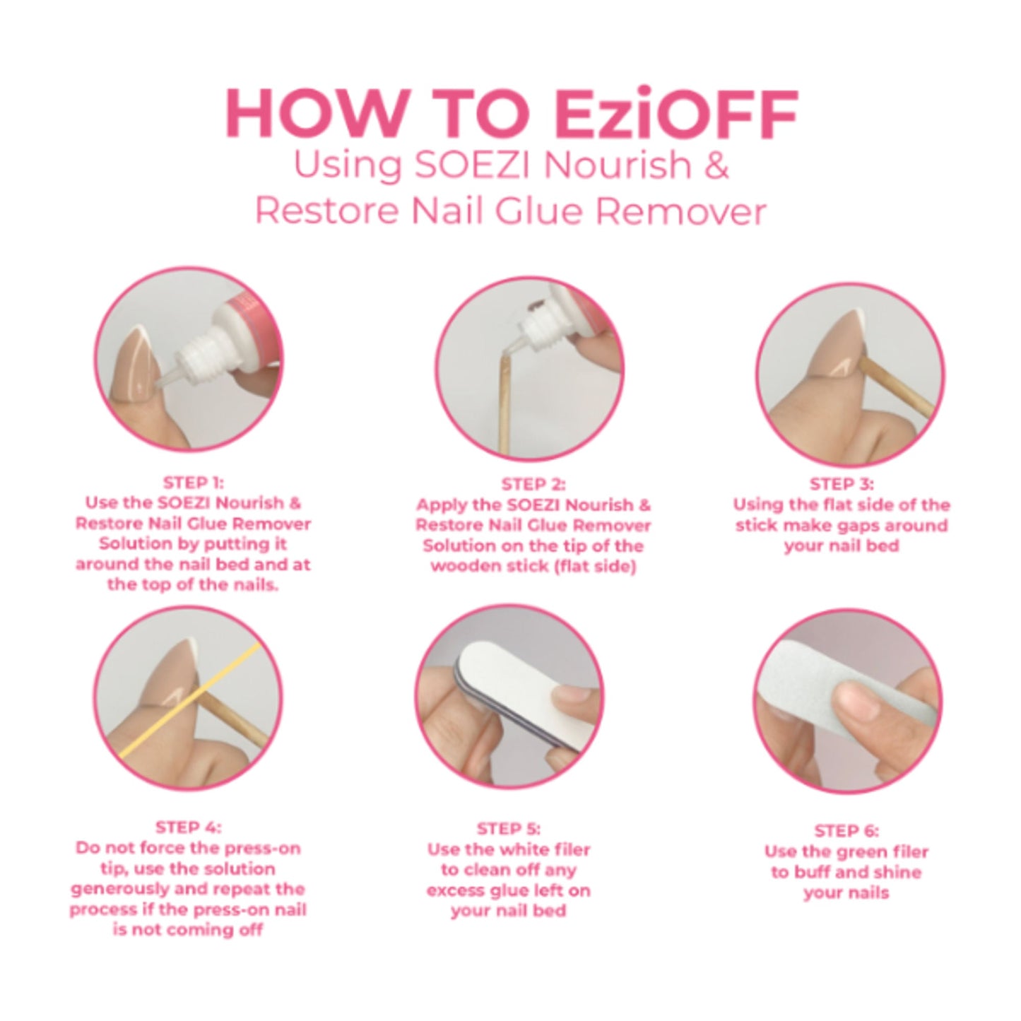 SOEZI Cute And Casual Reusable Press On Nails - Ready To Wear Kit