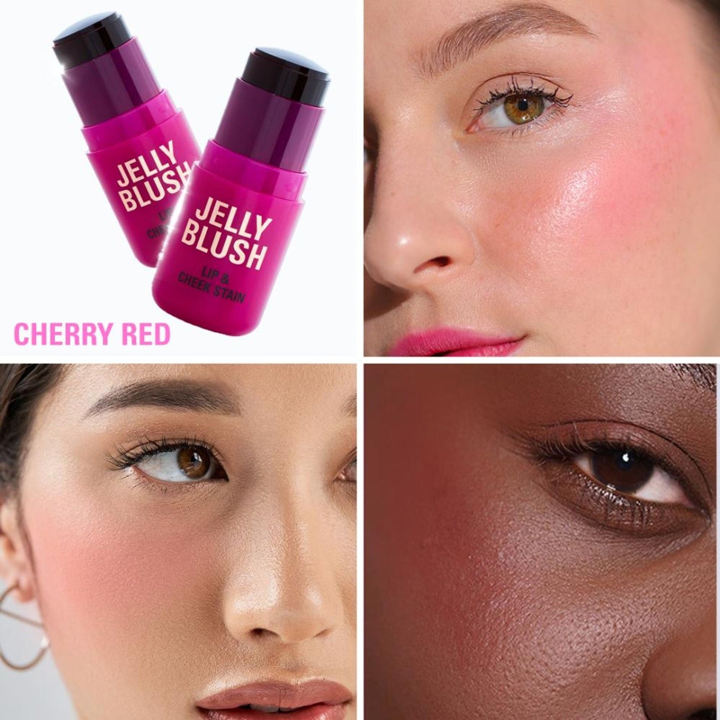 Makeup Revolution Jelly Blush Stick Lip and Cheek Stain - Cherry Red