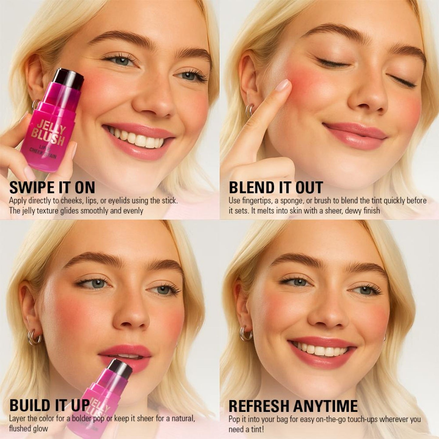 Makeup Revolution Jelly Blush Stick Lip and Cheek Stain - Peach Orange