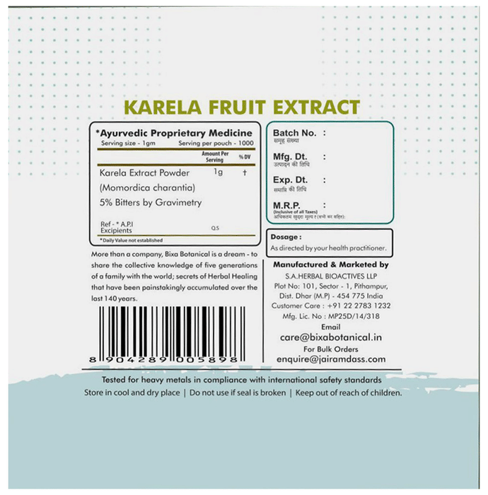 Bixa Botanical Karela Fruit Extract Powder