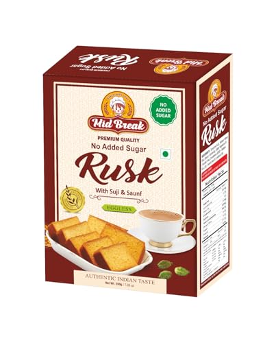 Mid Break Sugar Free Rusks - Pack of 1 200 Gm. - Tasty and Healthy