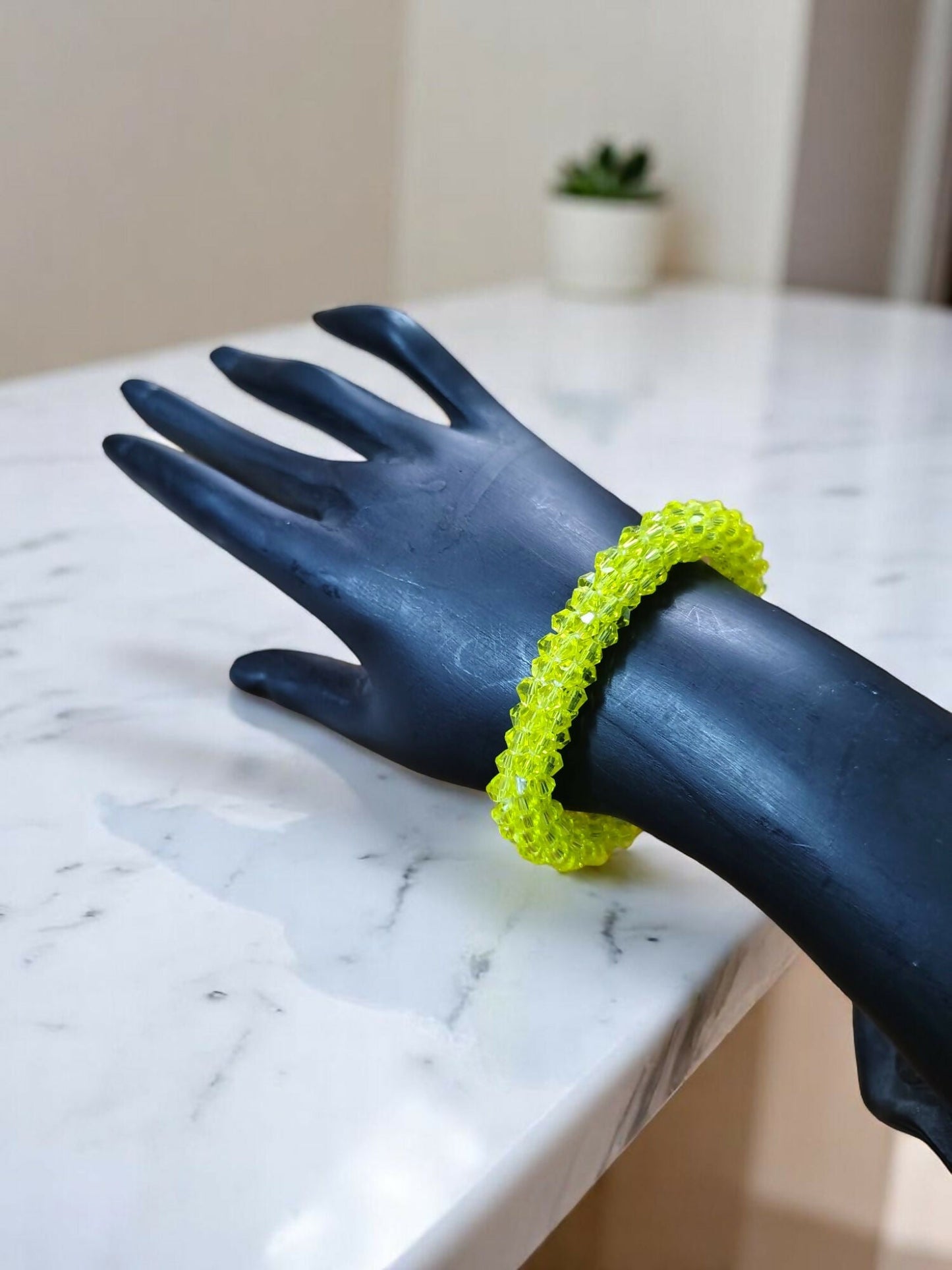 Inhanns Unisex Crystal Bloom – Adjustable Crystal Bead Bracelets - Yellow