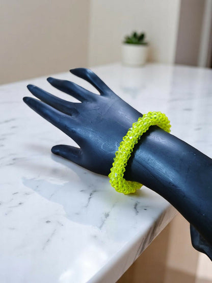 Inhanns Unisex Crystal Bloom – Adjustable Crystal Bead Bracelets - Yellow