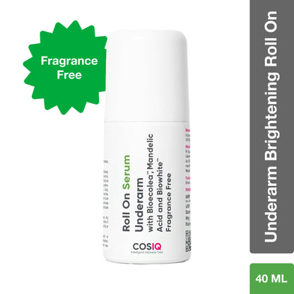 Cos-IQ Brightening Underarm Roll On Serum, With Bioecolea, Mandelic Acid and Bio White Fragrance Free