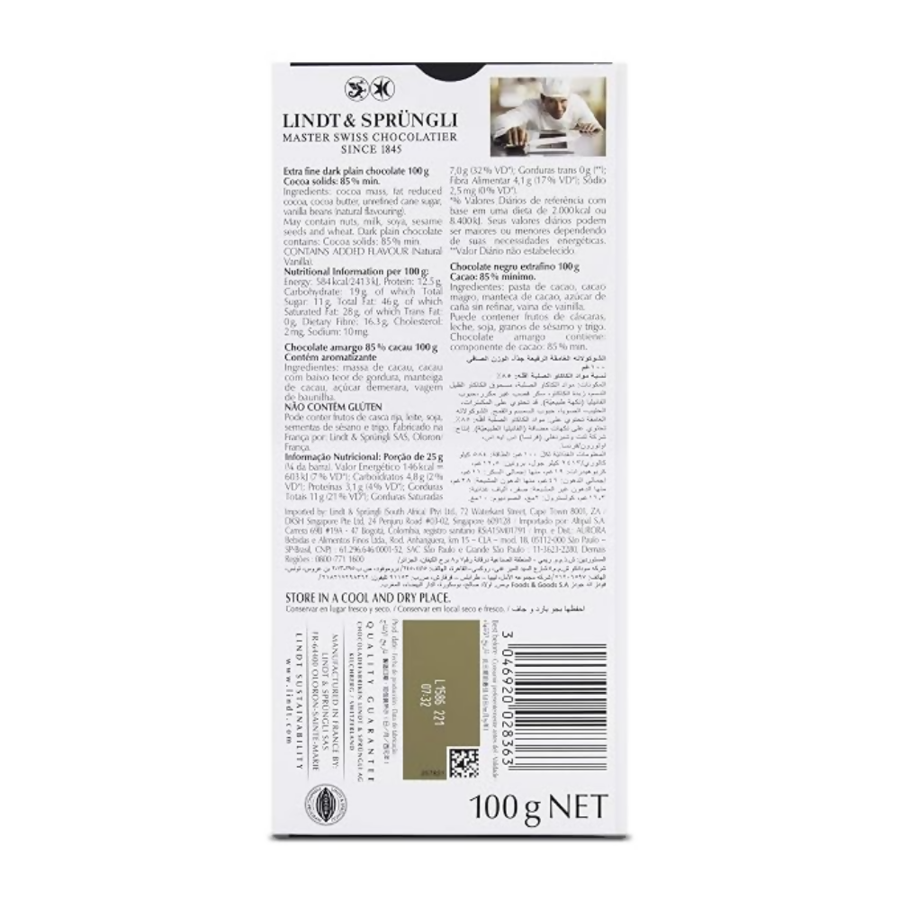 Lindt Excellence Dark 85% Cocoa Chocolate Bar and Lindt Excellence Dark 90% Cocoa Chocolate Bar