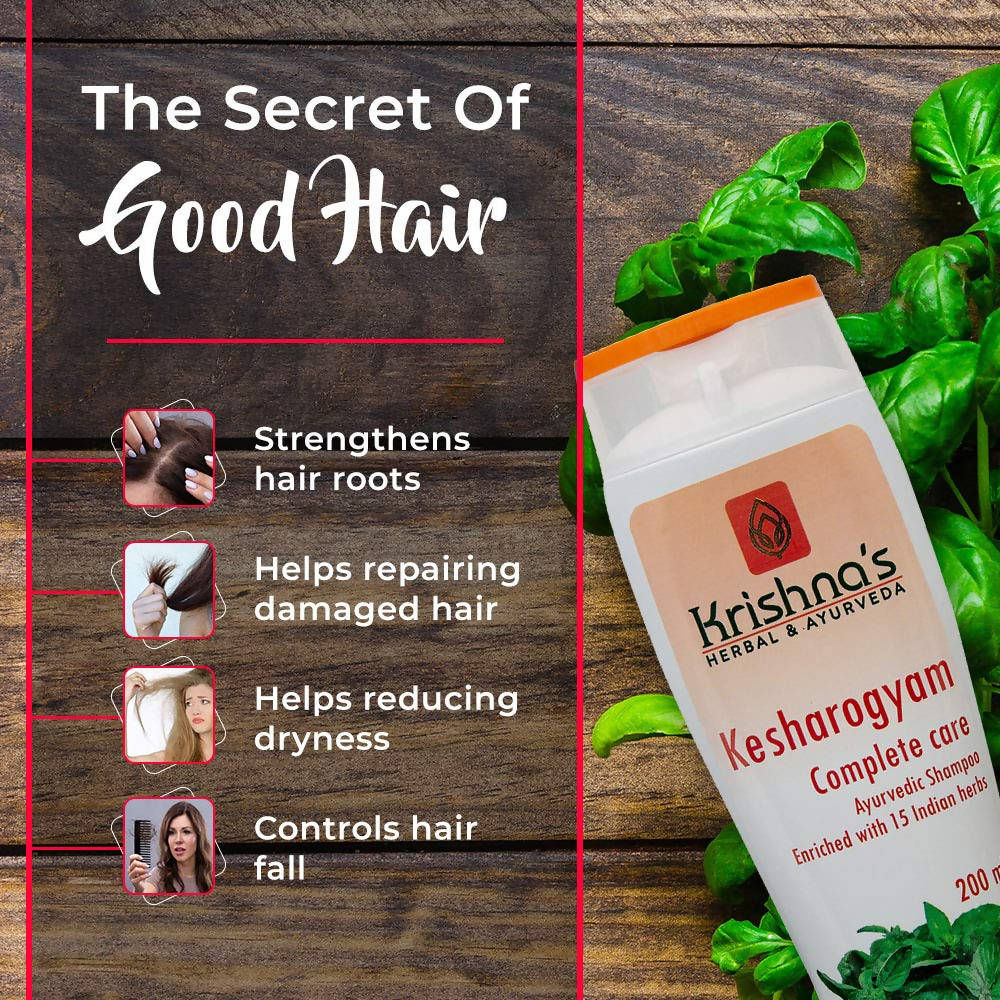 Krishna's Herbal & Ayurveda Kesharogyam Complete Care Shampoo - 200 ml