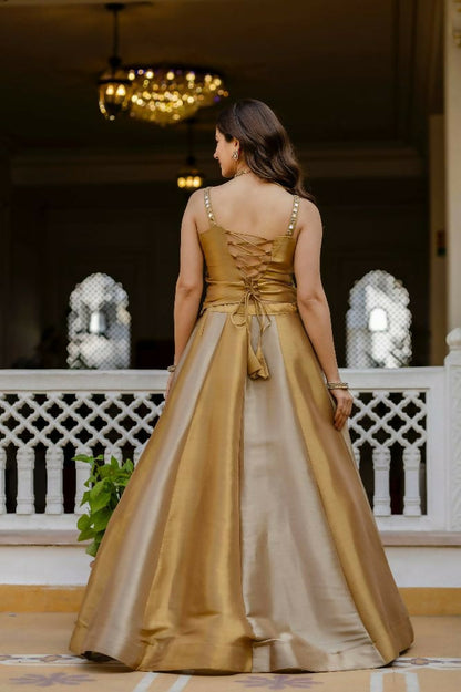 Teeya Creation Multi Color Pure Banarasi Viscose Designer Mirror Work Lehenga Choli