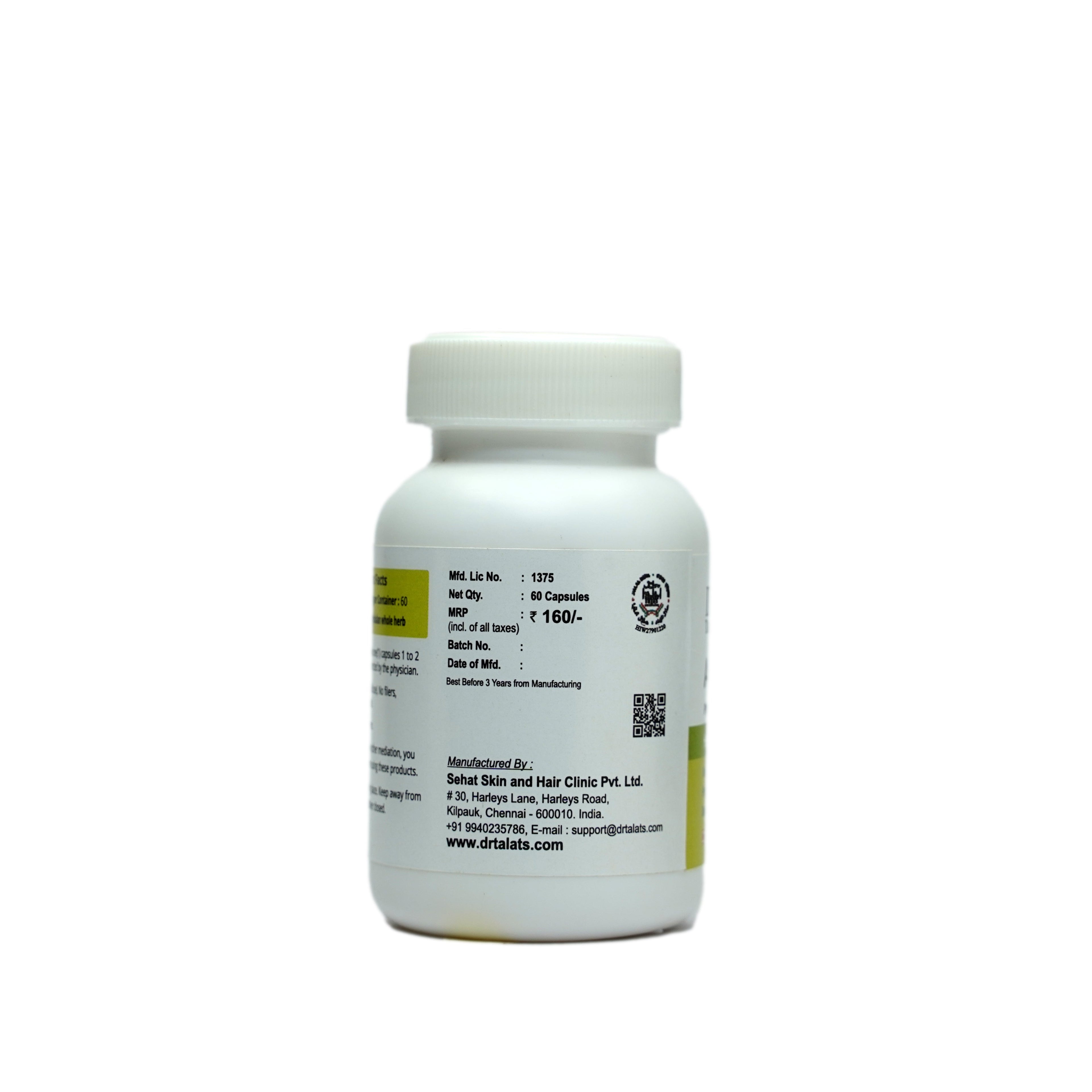 Dr. Talat's Amla - Natural Vitamin-C Supplement - 60 caps