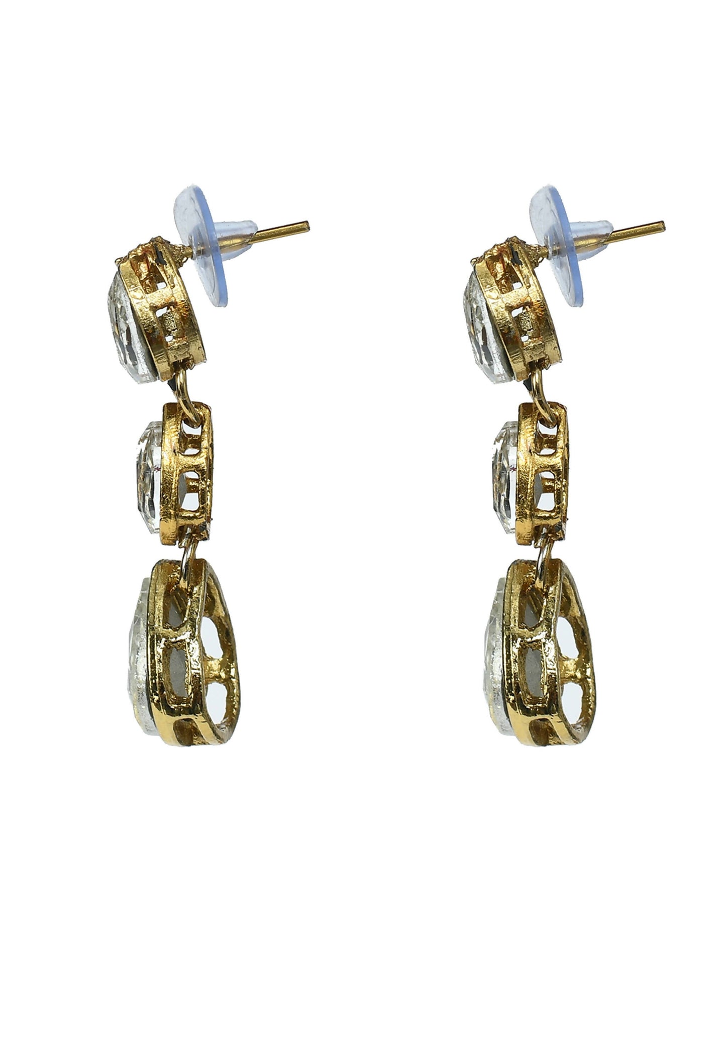 Mominos Fashion Johar Kamal Gold-Polished Brass Finish Kundan/Stone Choker For Women (White)