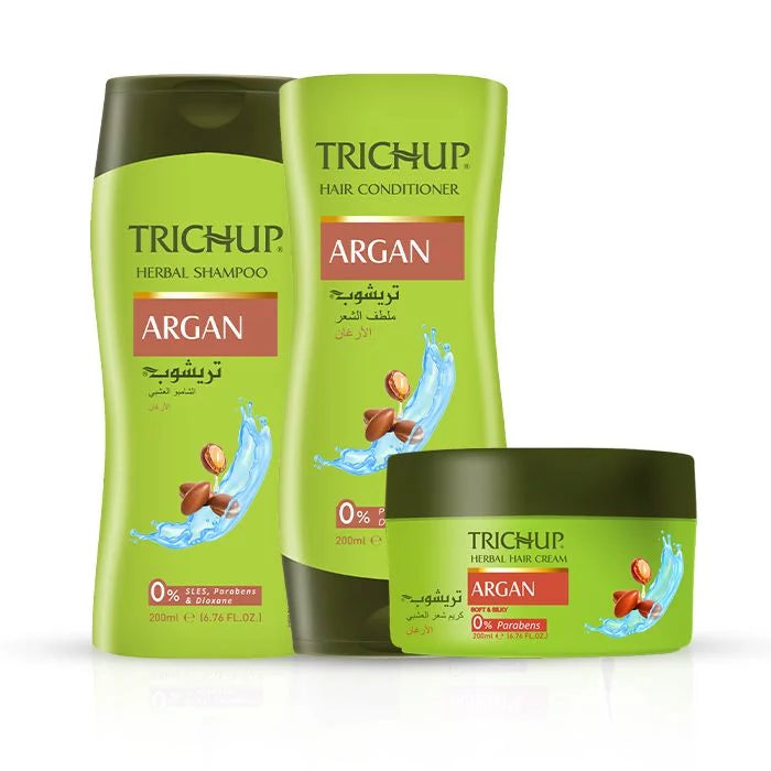 Trichup Argan Shampoo &  Conditioner & Cream - 600 ml
