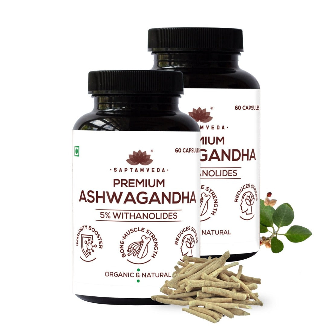 Saptamveda Ashwagandha Capsule with 5% Withanolides - 60 tabs