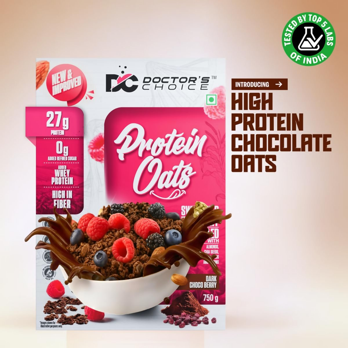 Dc Doctors Choice High Protein Oats ( Dark Choco Berry Flavor)
