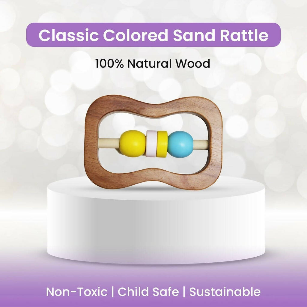 Matoyi Classic Sand Timer Wooden Rattle For Babies