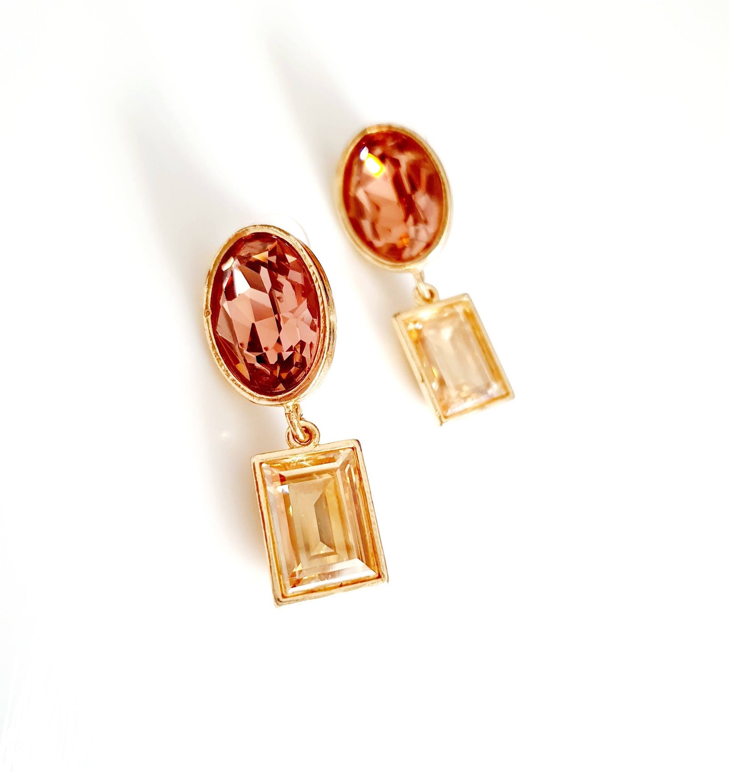 Bling Accessories Swarovski Golden Shadow Crystal Earrings
