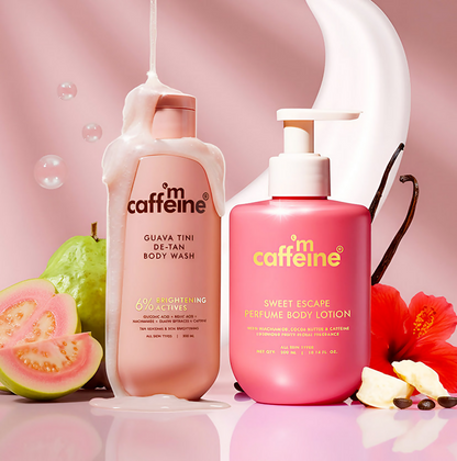 mCaffeine Pink Glow Set (Guava Body Wash & Sweet Escape Body Lotion)