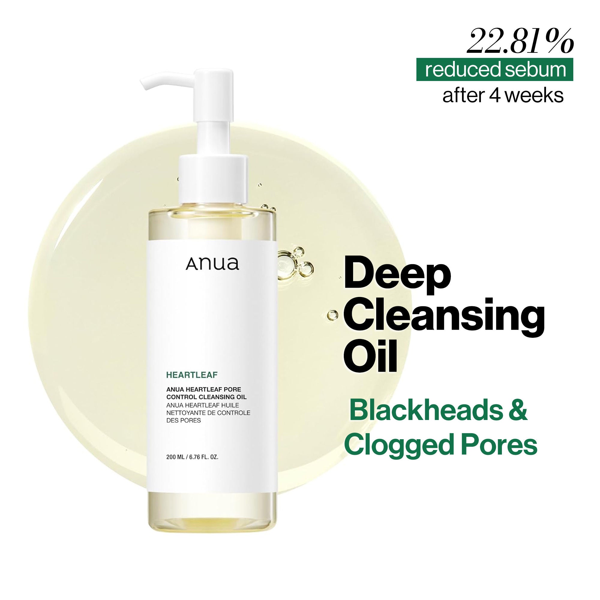 Anua Heartleaf Pore Control Cleansing Oil Removes Makeup - 200 ml