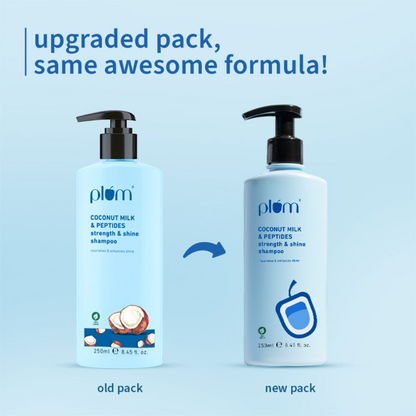 Plum Coconut Milk & Peptides Shampoo For Soft, Shiny Hair