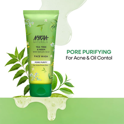 Nykaa Anti-Acne Face Wash With Salicylic Acid, Tea Tree & Neem - For Oily & Acne Prone Skin - Salicylic Acid Tea Tree Neem