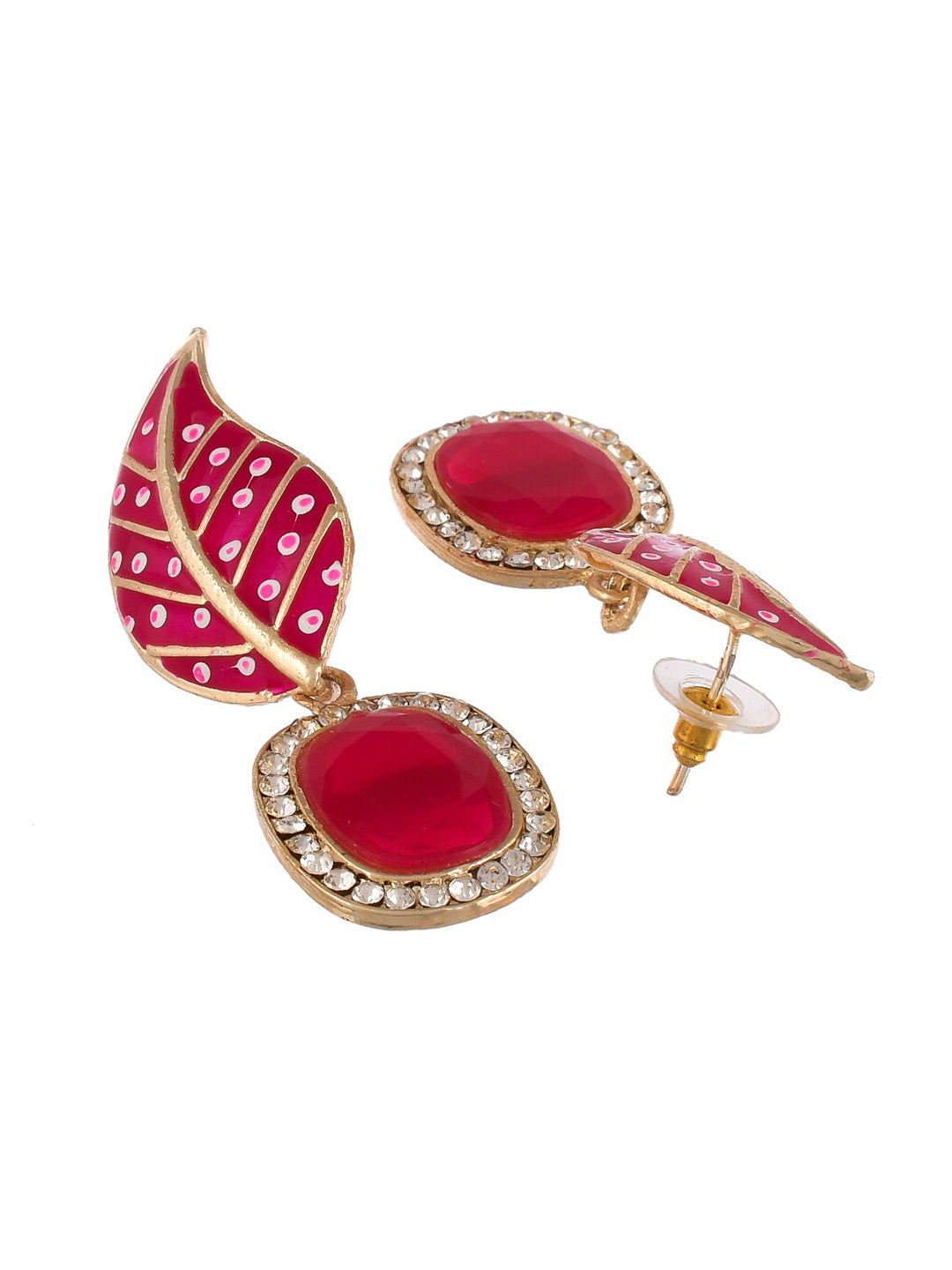 Shoshaa Set of 2 Gold-Polished Handcrafted Contemporary Drop Earrings