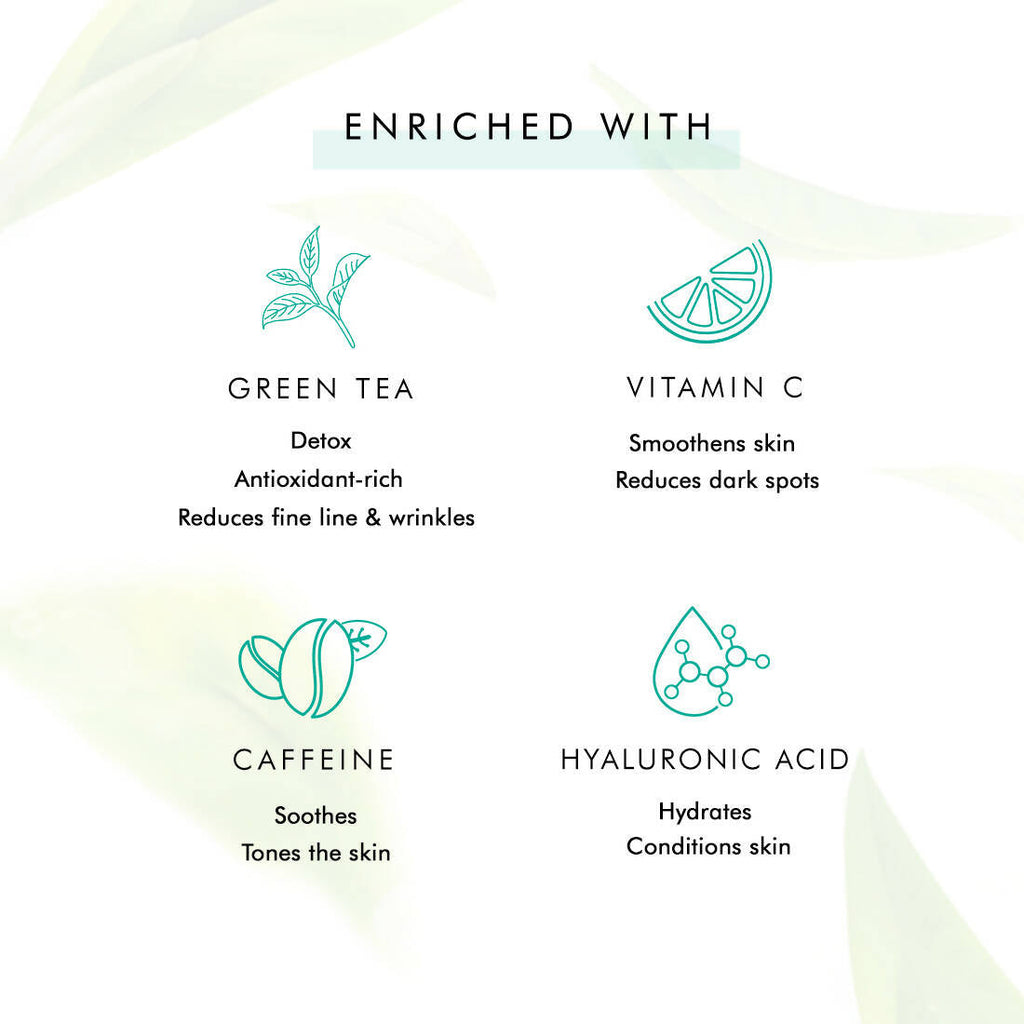 mCaffeine Naked Detox Green Tea Night Gel with Vitamin C – Hydrating & Anti-Aging Formula, 50 ml