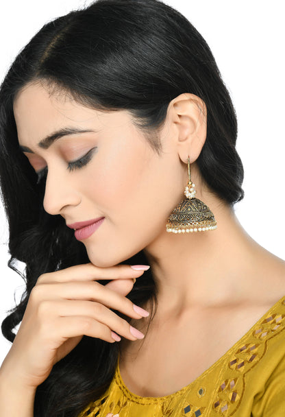 Mominos Fashion Johar Kamal Latest Designer Golden Color Jhumkas