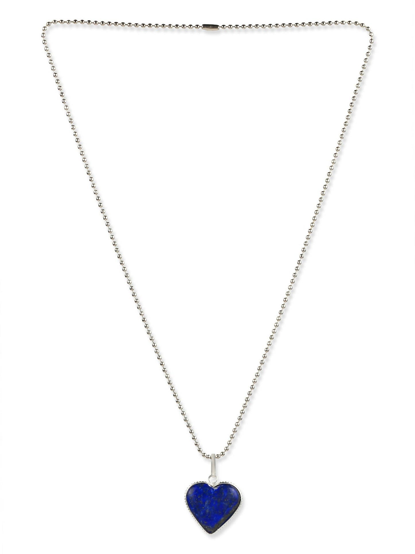 Women's Silver-Toned Blue Silver-Plated Handcrafted Chain - Ruby Raang