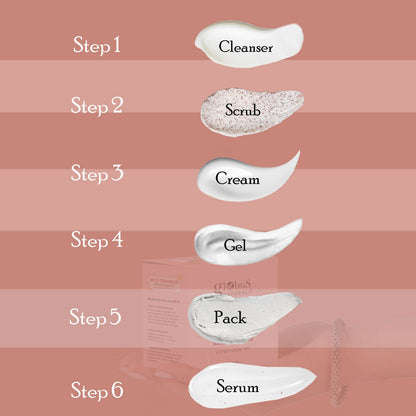 Globus Naturals Rice Ceramide 6 Step Facial Kit For Korean Glass Skin