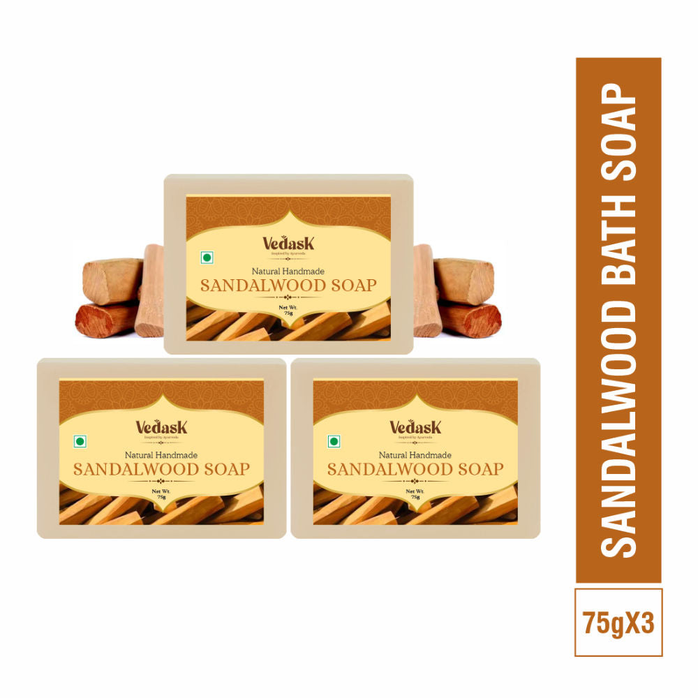 Vedask Organic Handmade Sandalwood Bath Soap