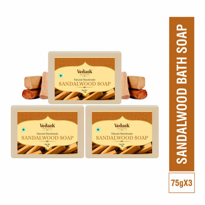 Vedask Organic Handmade Sandalwood Bath Soap