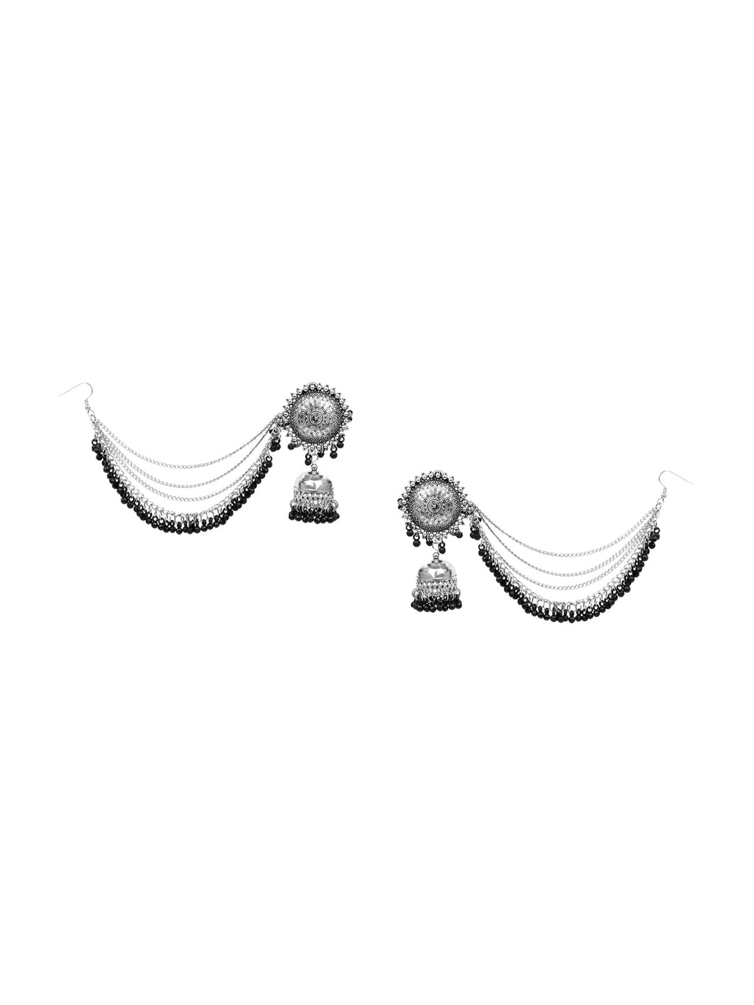 Cardinal Black Oxidised Maang Tikka Set