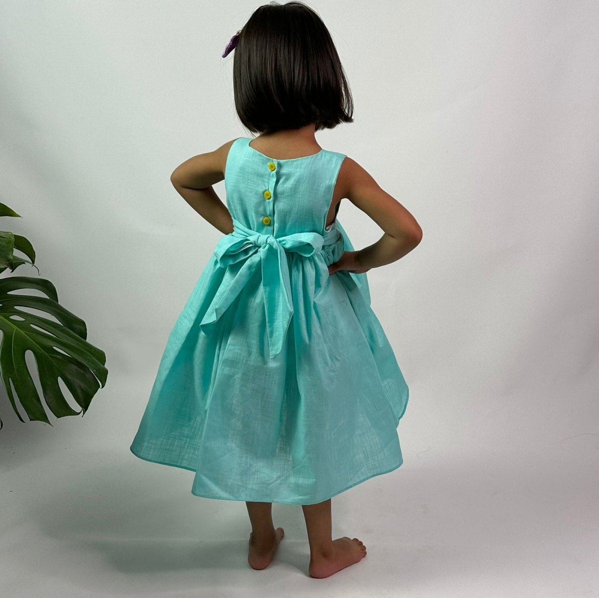 ArthLife Cyan Candy Party Wear Dress