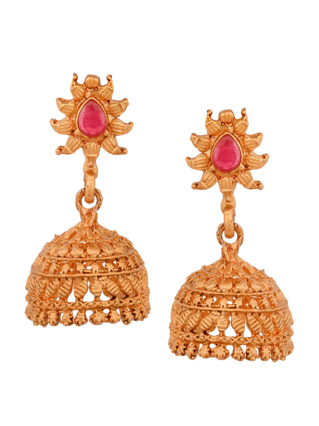 Saraf RS Jewellery Gold-Polished South Indian Imitation Bridal Temple Jewellery Set