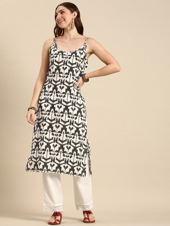 Sangria Abstract Printed Pure Cotton Kurta