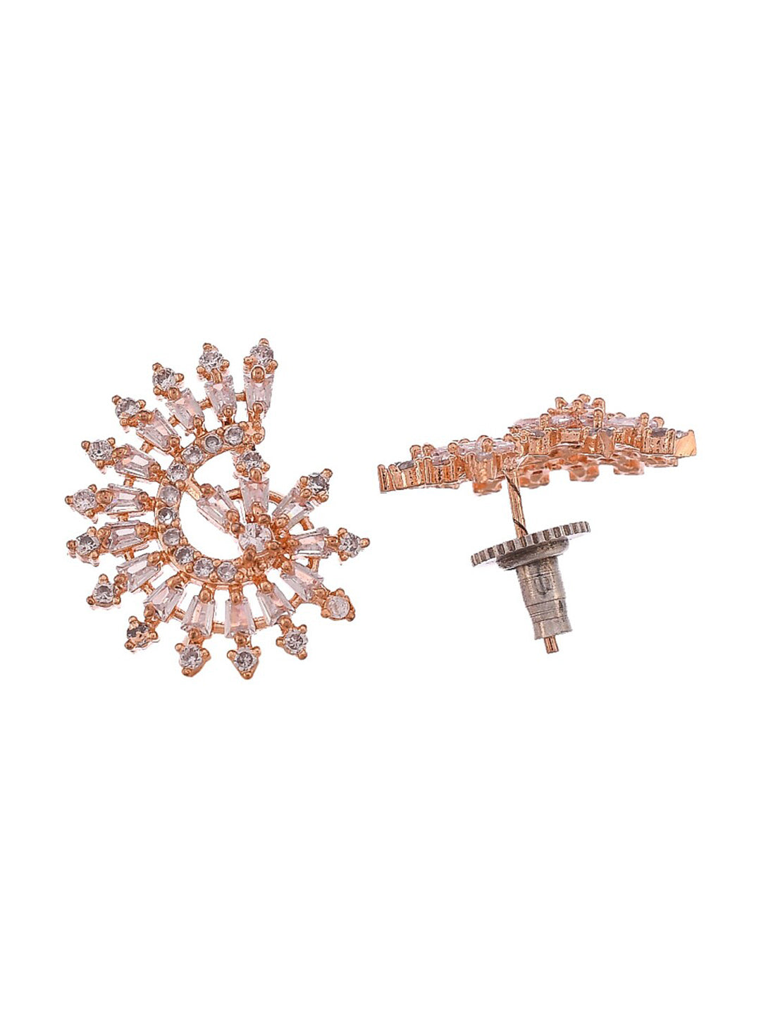 Shoshaa Rose Gold Contemporary Studs Earrings