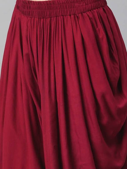 Cheera Women’s Maroon Dhoti Pant CH08D