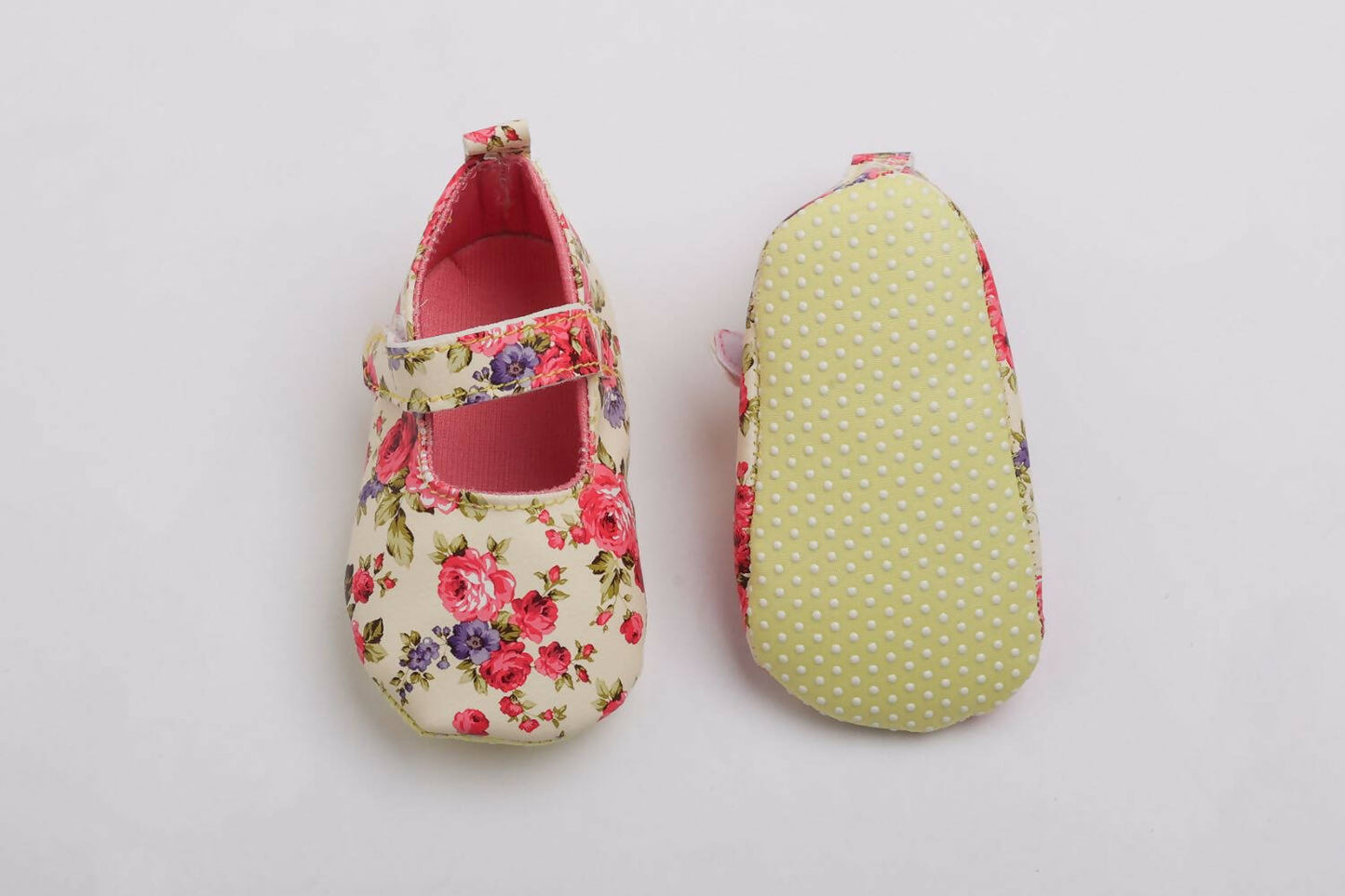 Tiny Bugs Girls Flowral Print Infants Booties - Pink