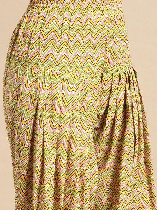 Anayna Women Floral Printed Pure Cotton Kurta with Salwar & With Dupatta