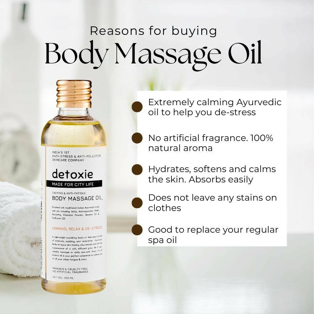 Detoxie Calming & Anti-Fatigue Body Massage Oil - 100 ml