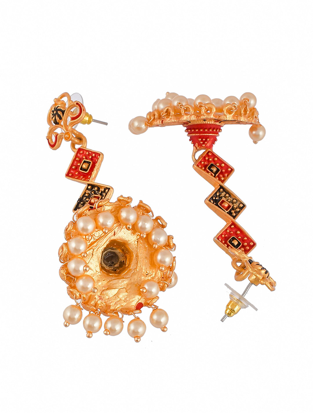 Shoshaa Gold-Toned Contemporary Jhumka Earrings