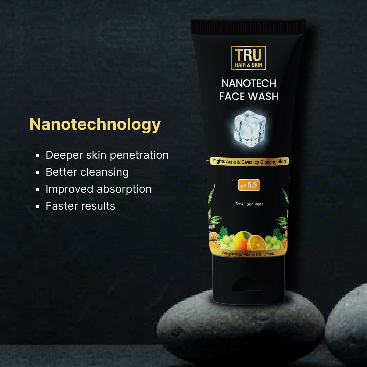 Tru Hair & Skin Nanotechnology Facewash For Sensitive-Acne Prone Skin
