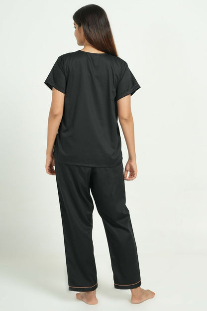 Breathables Women Cotton Night Suit Shirt And Pants Co-Ord Set I Night Wear | Co-Ord Set | Lounge Wear Set I Solid Colour