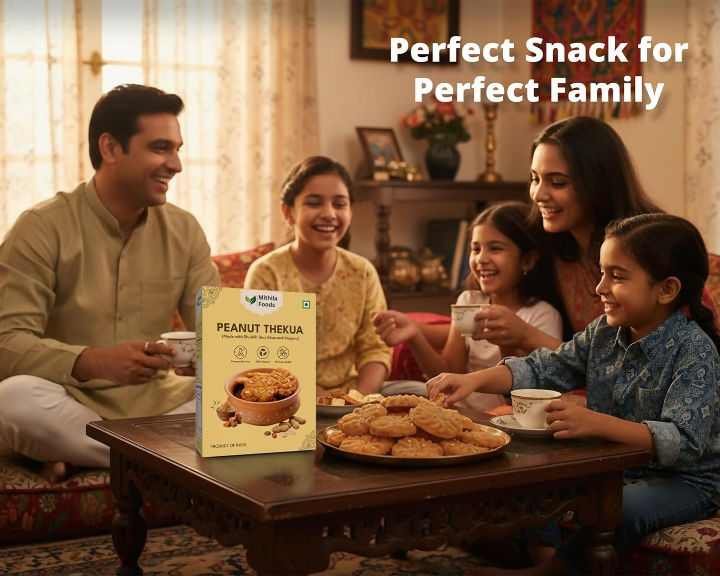 Mithila Foods Peanut Thekua Traditional Bihari Thekua With Peanuts Jaggery & Desi Ghee