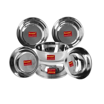 Sumeet Stainless Steel Heavy Gauge Bowl Set/Wati Set With Mirror Finish