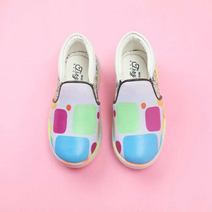 Tiny Bugs Unisex Colorblock Slip Ons Sneakers - Whithe